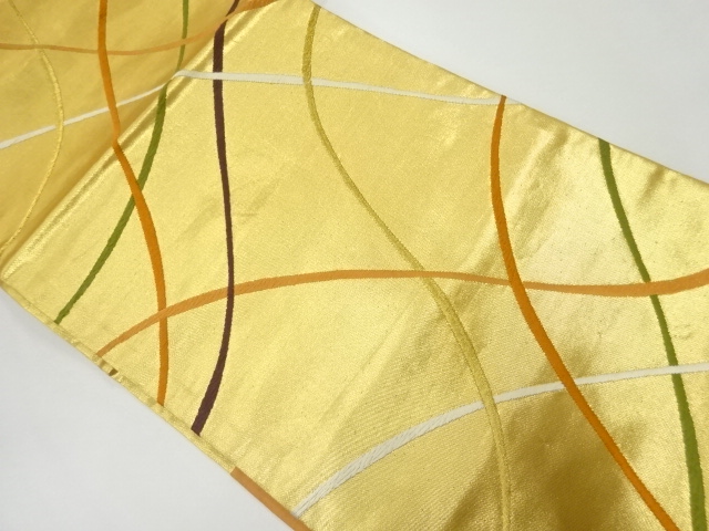 JAPANESE KIMONO / VINTAGE NAGOYA OBI / WOVEN LINES